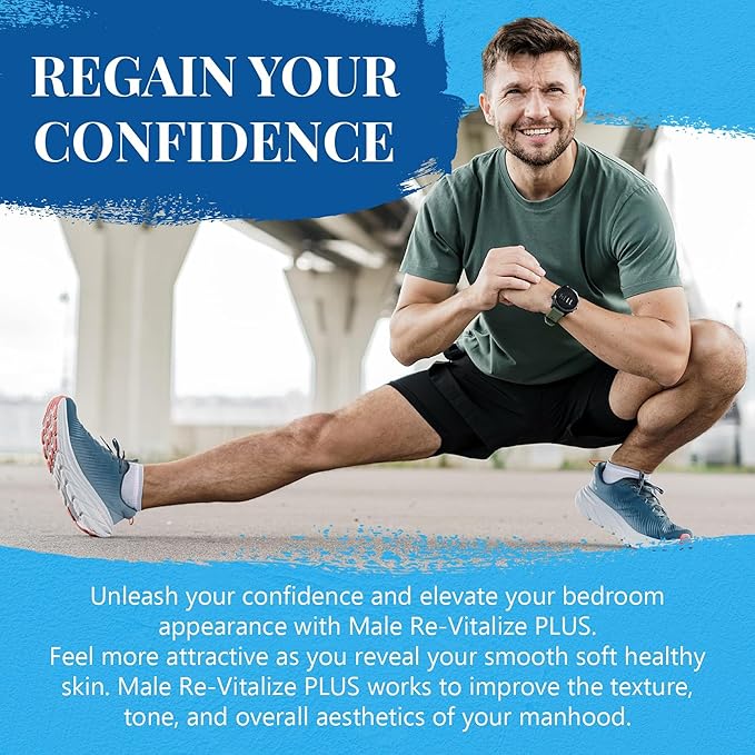 Male Re-Vitalize PLUS - Oats Penile Health Cream for Men - Relieve, Restore and Support Skin - Moisturizer Penile Lotion - Large Value Size (5fl oz/150ml)