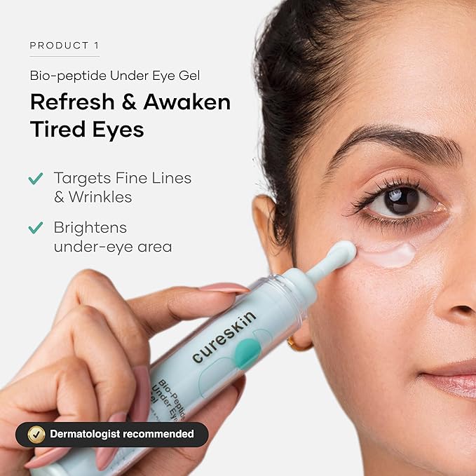 Cureskin 3-in-1 Skin Radiance Kit | Under Eye Gel + Vitamin Boost D-Tan Mask + Hydration Gel