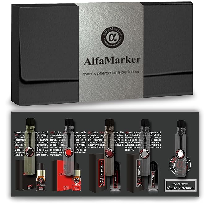 Cologne for Men with Pheromones - 5 Male Oil Perfumes x 2ml -Oil Perfume Set for Man - Great Holiday Gift