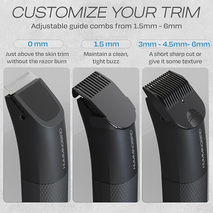 HUMMINGBIRD MK5 Pubic Hair Trimmer for Men – Ceramic Blade, No Nick, No Cut, Ball Trimmer, Waterproof, USB-C Rechargeable, LED Display, Charging Dock & Travel Pouch, Body Trimmer & Ball Shaver