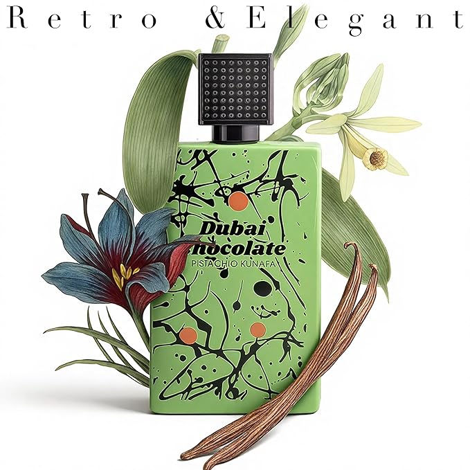 Men's Cologne Dubai Chocolate Noteds with Sweet Gourmand,Caramel & Pistachio - Eau de Parfum Long-Lasting Fragrance for Unisex Perfume, 3.40 Ounce / 100 ml Inspired Luxury Scent