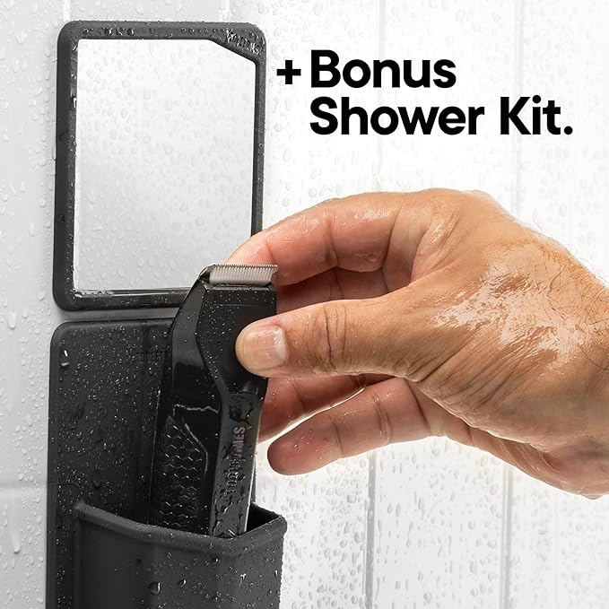 TOOLETRIES The Shearer - Groin & Body Hair Trimmer for Men, Electric Shaver for Pubic Hair, Balls, Groin, Chest, Legs, Waterproof Wet/Dry Clippers, Rechargeable, Bonus Shower Kit - Black