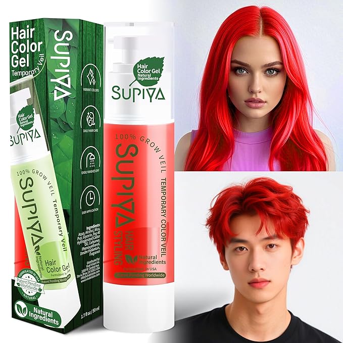 Temporary Hair Color - Washable Hair Wax for Men and Women, All-Day Hold Disposable Hair Wax for Party, Cosplay & Daily (Wine Color #97)