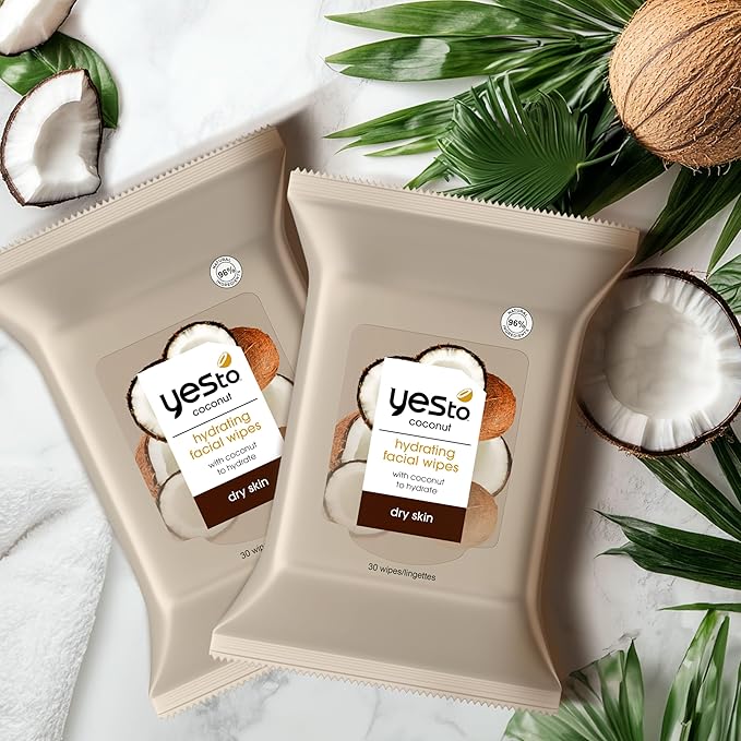 Yes To Coconut Cleansing Wipes, Brown, 30 Count