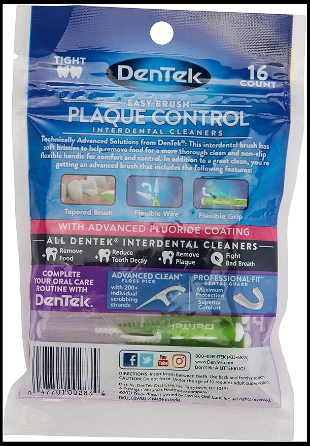 Dentek Easy Brush Cleaners Extra Tight Spaces 16 Count