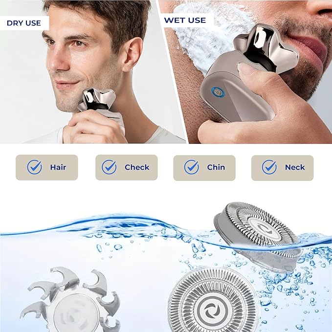 8 Pack Shaver Replacement Blades Compatible with Pitbull Shaver Gold PRO & Silver - Pitbull Shaver Replacement Blade, Enhanced Pitbull Shaver Replacement Heads for Superior Shaving