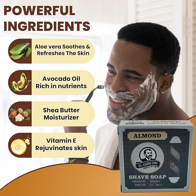 COL CONK ALMOND SUPER BAR SHAVE SOAP