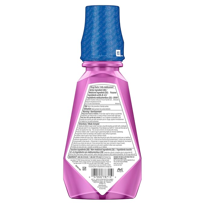 Crest Kid's Anticavity Fluoride Rinse, Bubblegum Rush, Pack of 4