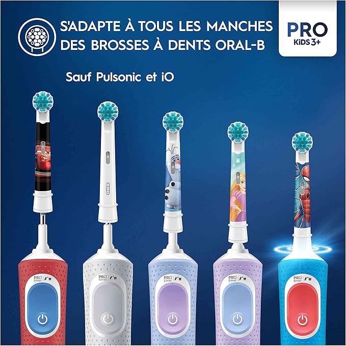Oral-B Pro Kids Electric Toothbrush Head, with Disney Frozen Characters, Extra Soft Bristles, for Ages 3+, Pack of 4 Toothbrush Heads, White