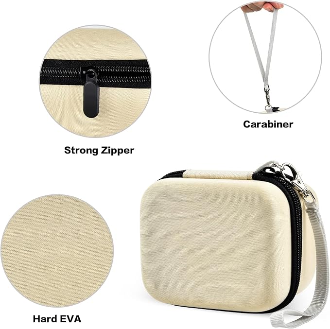 Case for Skull Shaver Electric Pitbull Pro Razor, Hard Travel Rotary Men Head Shavers Beard Trimmer Storage Carrying Box with Zipper Mesh Pocket for Men's Gold Pro Mustache Grooming Kit, Beige-Only