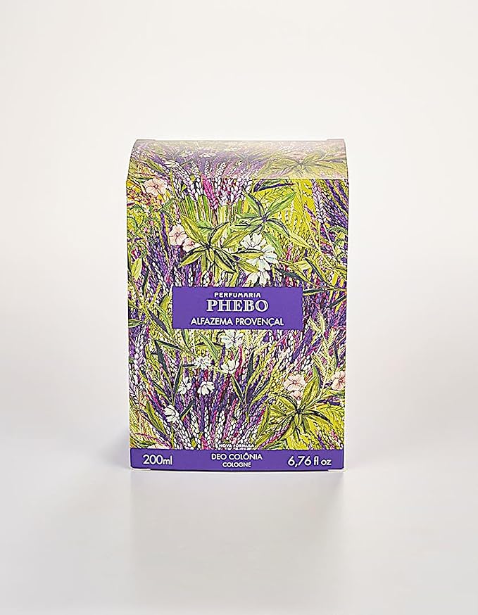 Linha Mediterraneo Phebo - Deo Colonia Alfazema Provencal 200 Ml - (Phebo Mediterranian Collection - Eau de Cologne Lavender From Provence 6.8 Fl Oz)