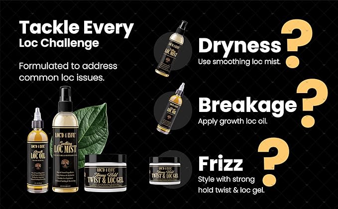 LOC'D 4 LYFE Loc Oil – 4 oz | Hemp Seed Infused Formula for Dryness Relief, Nourishment & Hair Growth | Repairs, Softens & Promotes Healthy Locs