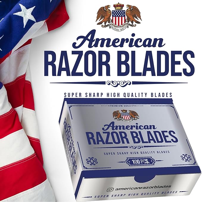 The Shave Factory Straight Edge Razor Kit - with Single Stainless Steel razors (Stell + American Razor)