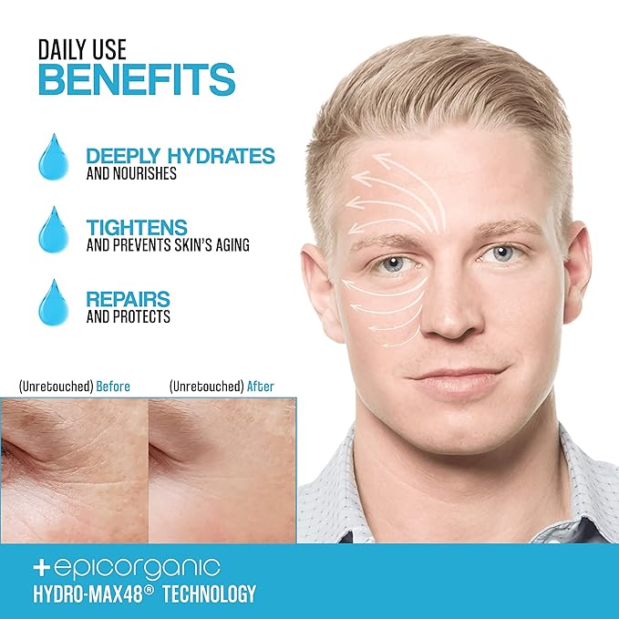 Mens Face Cream | Anti Aging & Hydrating Face Moisturizer | Hyaluronic Acid, Collagen & Vitamin E Cream | Men's Skin Care | Moisturizer Face Cream | 8oz