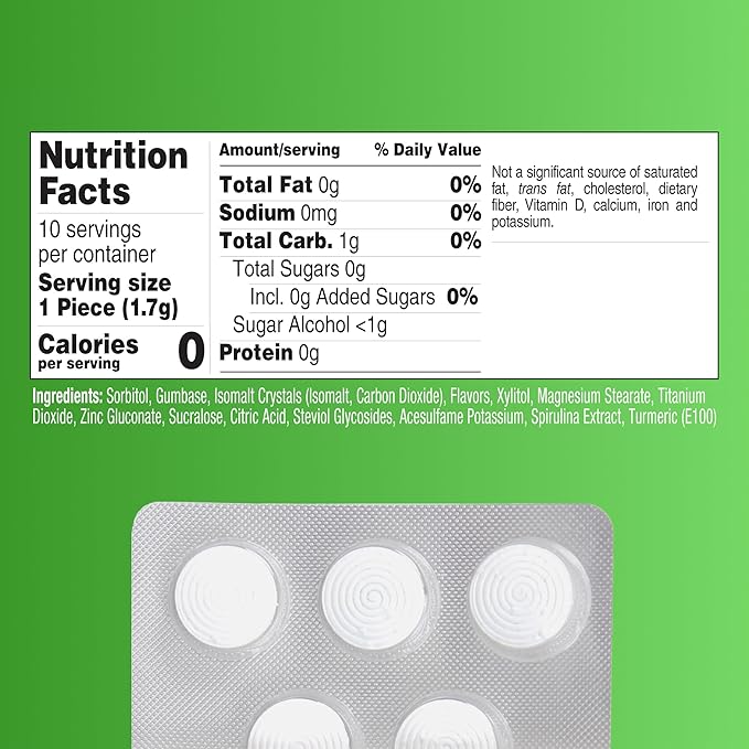 TheraBreath Fresh Breath Chewing Gum with ZINC, Citrus Mint Flavor, 10 Count (Pack of 6)
