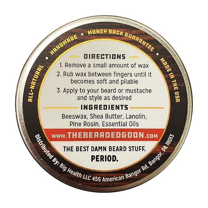 Ridiculously Strong Mustache and Beard Wax (2 Tins) - 100% Natural, All-Day Styling Control with Ultra-Strong Hold, 1 oz. each…
