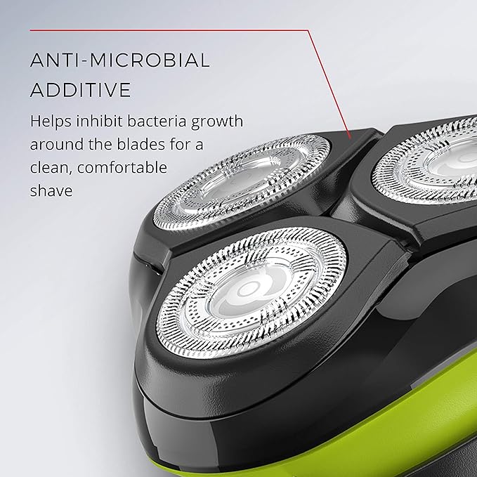 Remington Ultrastyle Rechargeable Rotary Shaver, Pr1320, Black/Neon Green