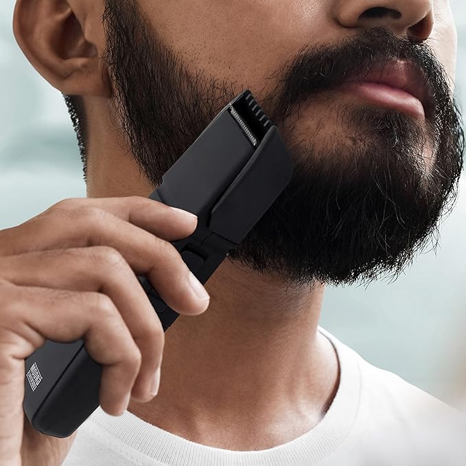 CHARGEWORX Groom Essentials All-in-One Hair and Beard Trimmer for Men, Face and Body Trimmer with Precision Blades, Cordless Grooming Kit with Adjustable Length Guide, Battery-Operated Travel Tool