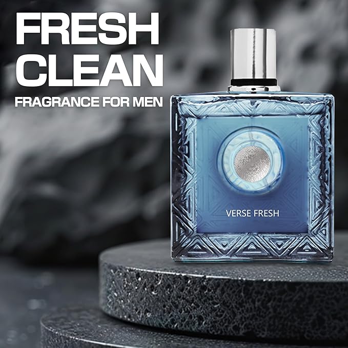 Men's Cologne Eau De Parfume Natural Spray Verse Fresh Perfume with Citrusy Floral & Woodsy Notes 3.4 Fluid Ounce Long Lasting Fragrance
