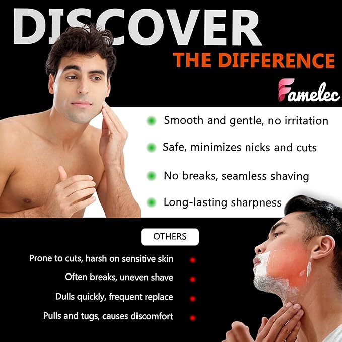 4 Pack Shaver Replacement Blades Compatible with Freedom Head Shaver Kit, 5 Blades Shaver Replacement Heads for Head Shavers for Bald Men, Replacement Blades for Head Electric Razor Shaving, 4 Brush