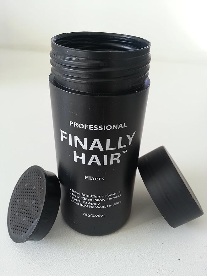 Hair Building Fibers 200 Grams 7 Oz. With Bottle By Finally Hair 50g*4 (Soft Black)