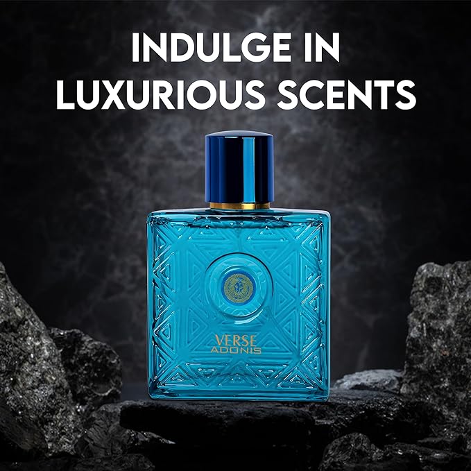 Men's Cologne Eau De Parfume Natural Spray Verse Adonis Perfume with Woody Floral & Fruity Masculine Scent 3.4 Fluid Ounce Long Lasting Fragrance
