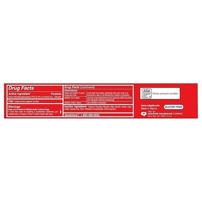 Colgate Cavity Protection Toothpaste with Fluoride - 4 Ounce (Pack of 6)