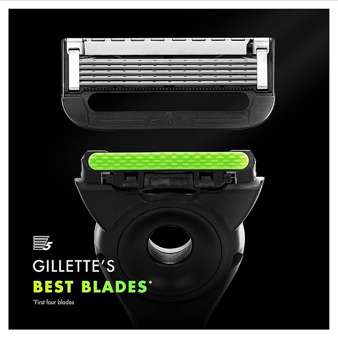 Gillette Labs Razor Blades Men, Pack of 6 Razor Blade Refills, Compatible with GilletteLabs with Exfoliating Bar and Heated Razor
