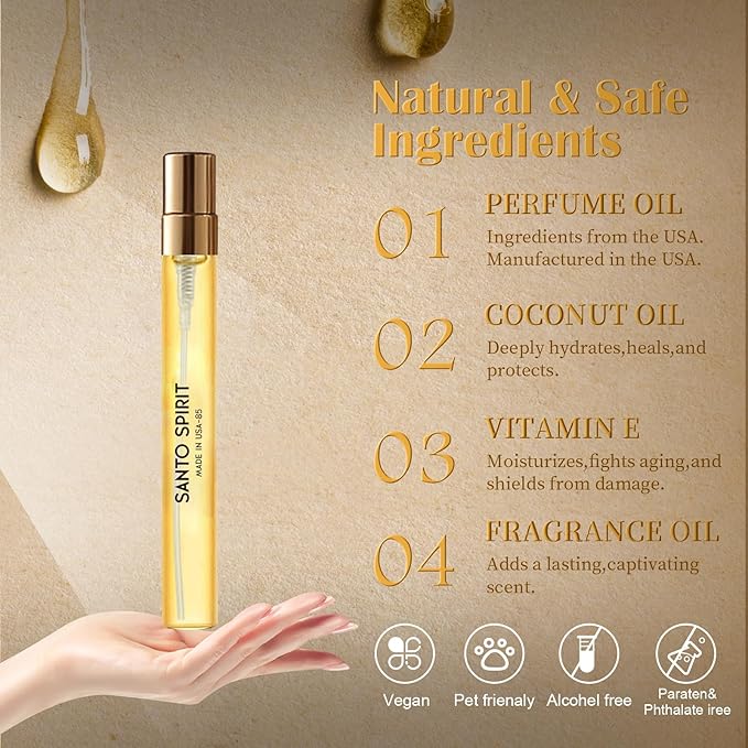 Pheromones Perfumes for Women & Men, Coffee Vanilla Florals Cologne Eau de Parfum, Long Lasting Pheromone Perfume Oils Gift Ideas.Travel Size 0.4oz/12 mL-Santo Spirit