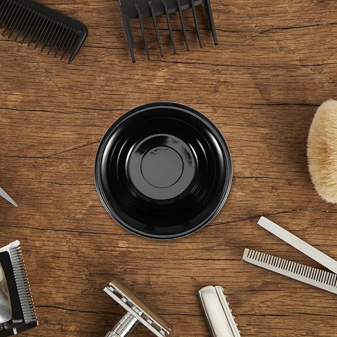 ARTIBETTER Reusable Men’s Plastic Shaving Soap Bowl with Foam Brush Black Shaving Mug Dish and Lathering Beard Care