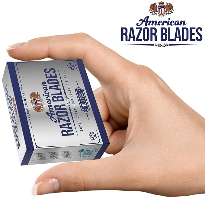American Razor Blades by The Shave Factory - Super Sharp Double Edge Razor Blades, New Value Pack (100)