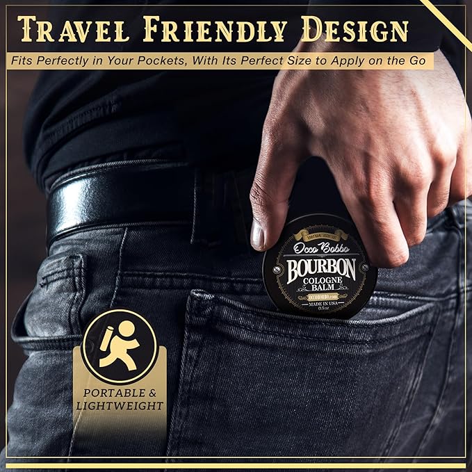 Handy Hound Occo Bobbo Solid Cologne for Men, Bourbon and Sandalwood Scent, .5 Ounce Concentrated Balm, Smooth Woody Oak Barrel Blend