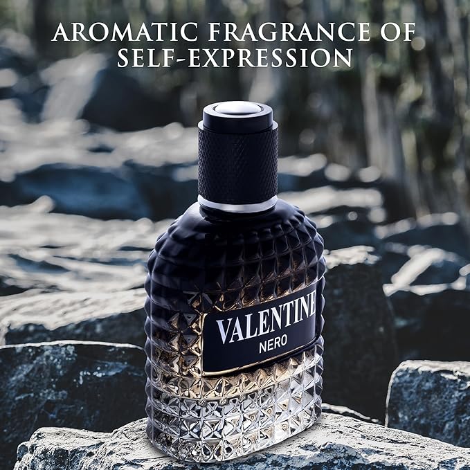 Valentine Nero for Men - Woody Aromatic Fragrance with Floral and Mineral Notes - Masculine Scent - 100ml