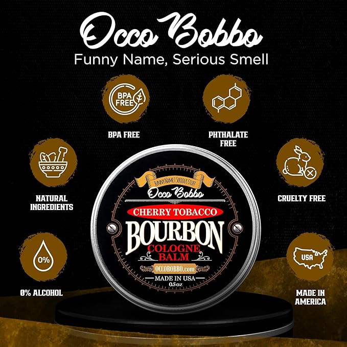 Handy Hound Occo Bobbo Cherry Tobacco Bourbon Cologne for Men - Mens Solid Cologne Bourbon - Bold and Masculine Scent - Perfectly Crafted for the Modern Man - Made in the USA (.5 oz)