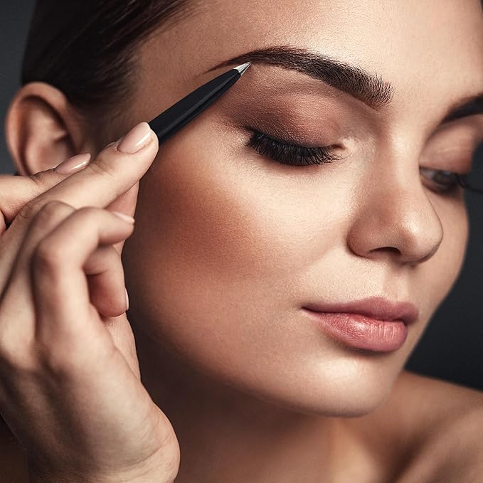Pointed Tweezers | High Carbon Stainless Steel Needle Nose | Fine Point Precision Hair Removal | Perfectly Aligned & Hand-Filed Sharp | Black