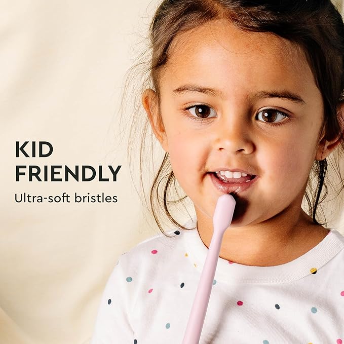 Boka Classic Manual Toothbrush with Extra Soft Activated-Charcoal, Tapered Bristles, Bioplastic Handle That Includes Travel Cap, Dentist-Approved, Great for Adults and Kids, Pink (Pack of 1)