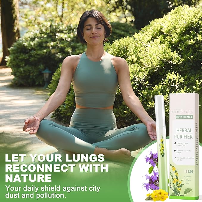 Mullein Herbal Diffuser Pen, Herbal Purifier Pen, Extracts of Mullein, Thyme and Mint for Cleansing Lungs, Oral Air Freshening, 600 Uses Per Stick