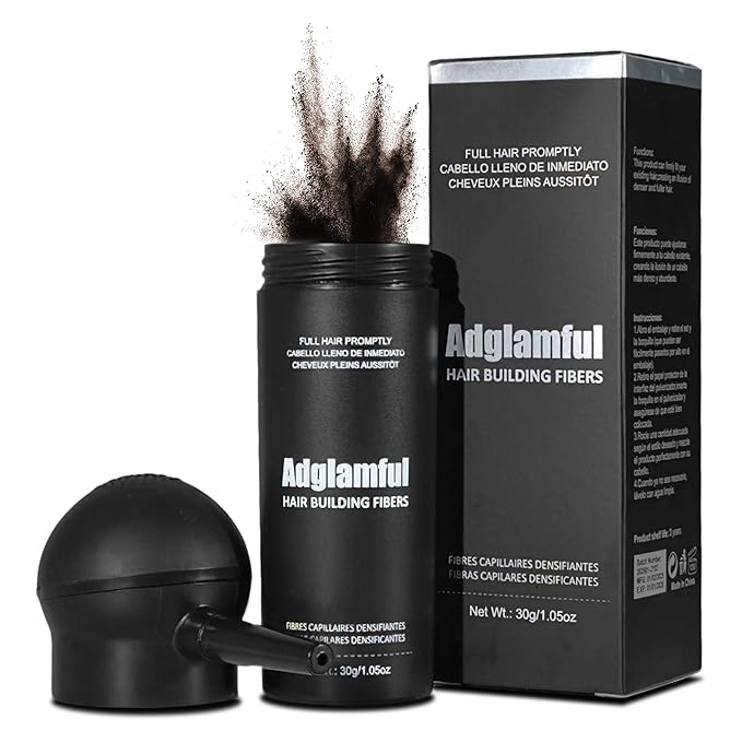 Hair Fibers for Thinning Hair, Hair Building Fibers Spray with Spray Applicator, Undetectable & Long-lasting, Instant Hair Coverage for Men & Women (Medium Brown, 30g)