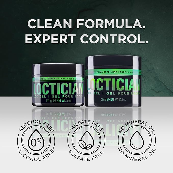 Style Factor Loctician Green 10.1 oz - Premium Pomade with Buriti & Avocado Oils Max Hold, Unscented, Clean, Expert Styling Gel for Locs, Twists, Braids for All Hair Types