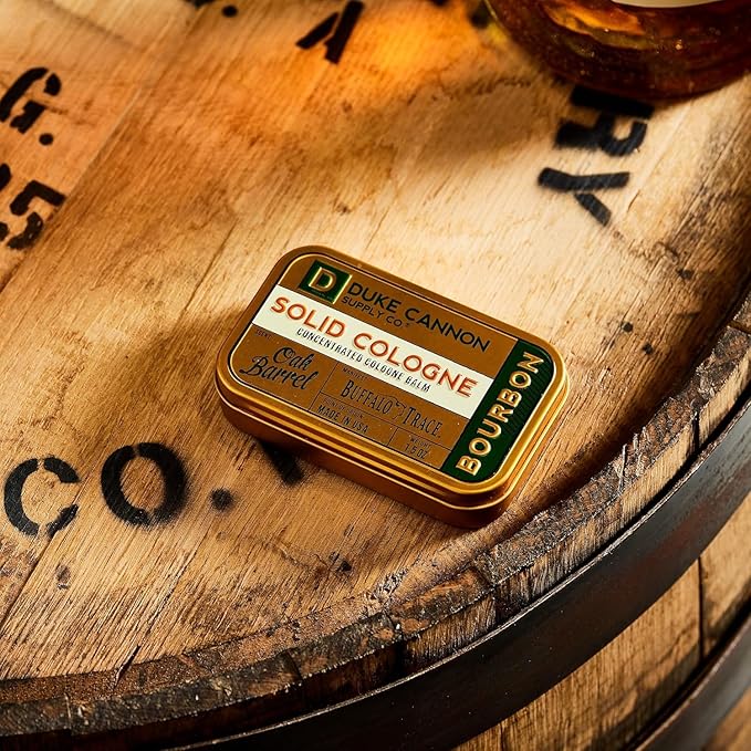 Duke Cannon Supply Co. Solid Cologne - Portable Concentrated Cologne Balm, Travel-Friendly - Bay Rum + Bourbon - (1.5 oz each)