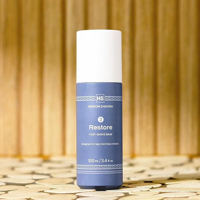 Henson Shaving Restore Post-Shave Balm – Barber Formulated - Lightweight, Fast Absorbing Post Shaving Balm to Soothe & Hydrate Skin After Shaving 3.4oz – Calms Irritation for a Smooth Finish