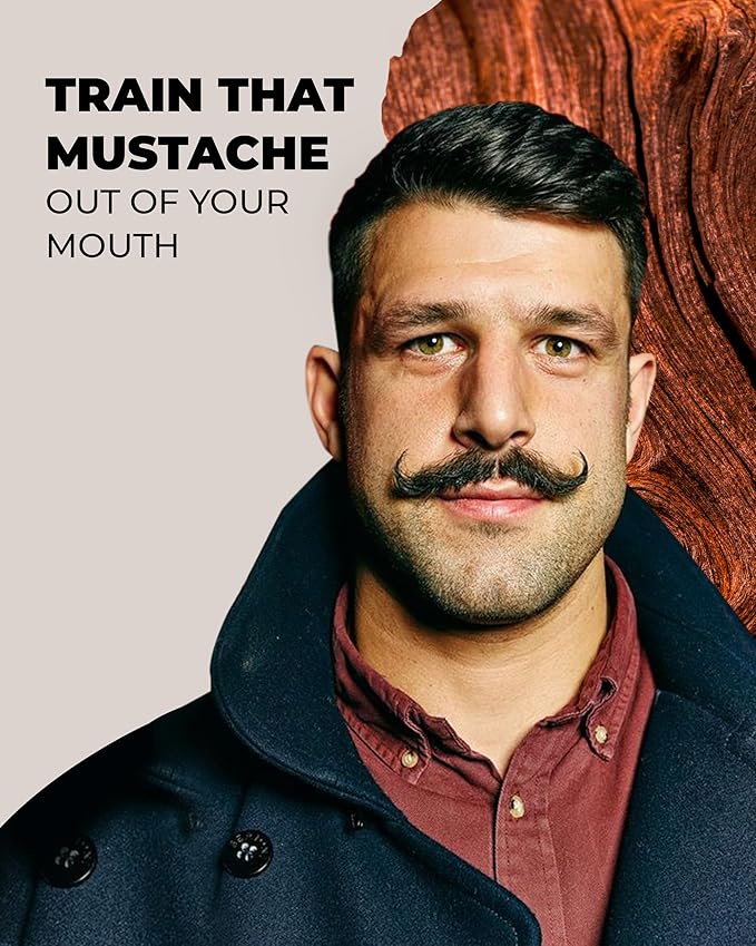 Bossman MUDstache Unscented Mustache Wax for Men (2 oz) - 2 Pack - Strong 24-Hour Hold, Non-Tacky & Easy to Apply for Taming & Styling