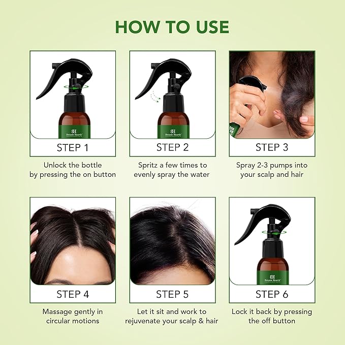 Botanic Hearth Rosemary Hair Growth Water Spray 6.8 fl oz – Korean Scalp Detox & Hydrating Hair Treatment for Thinning, Hair Regrowth Device Support, Anti-Itch & Anti-Flake, Sulfate & Paraben Free