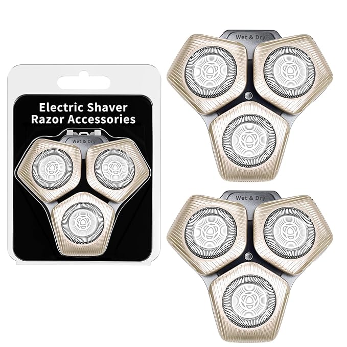 2 Pack SH71/50 Shaving Heads Compatible with Phili*s Shavers Series S5000 (S5XXX),S7000 (S7XXX) (Champagne color)