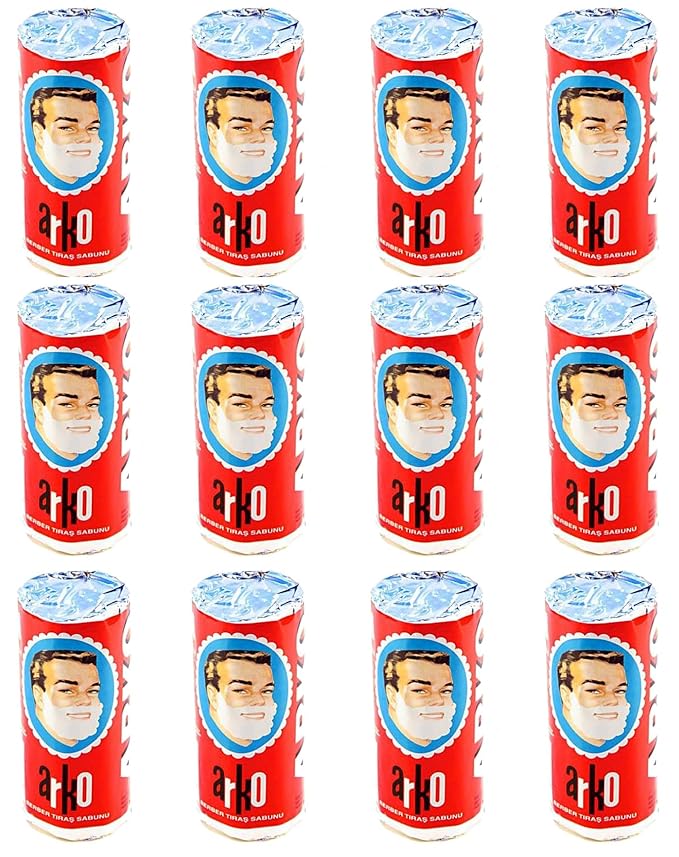 Arko Men Face Shaving Soap Stick, Sensitive skin shave cream, White, ( Pack Of 12 )