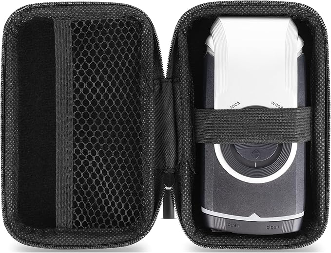 Linkidea Travel Shaver Case, Protective Mini Electric Razor Storage Bag, Compatible with Braun M60, M90, Portable Shaver Holder (Black)