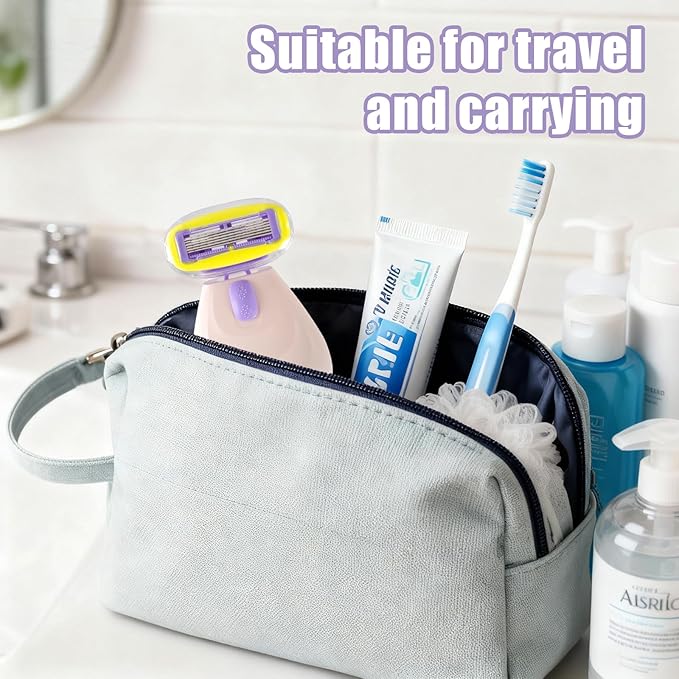 Travel Razor for Women, Pink Disposable Travel Razor Kit Sensitive Skin Razors for Women Business Travels Vacation Essentials