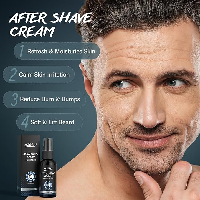 5Pcs Shaving Kit for Men Gift Set Includes Shaving Soap Butter Beard Bib Apron Pre Shave Oil After Shave Lotion Cream Shaving Brushes Mens Shave Christmas Birthday Day Fathers Day Stocking Stuffers