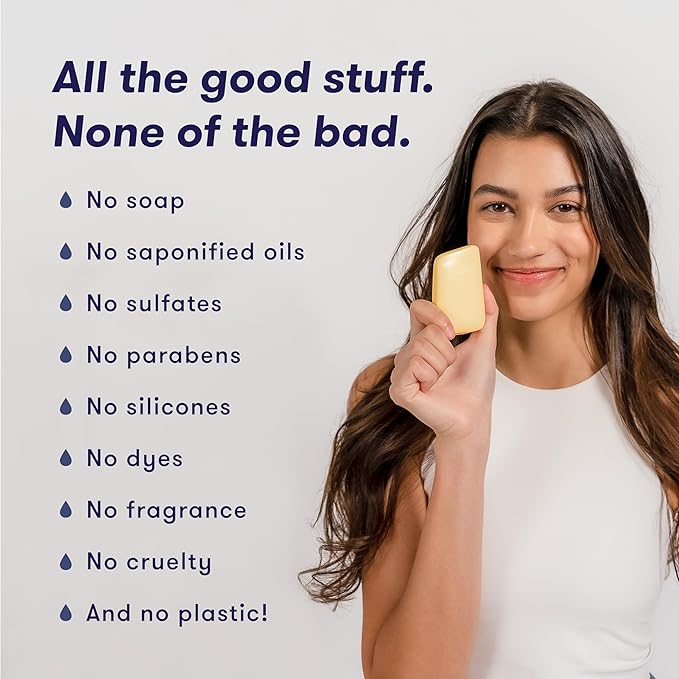 HIBAR - Renew Face Wash Bar - Solid Face Wash - With 12 Unique Amino Acids - Safe For Daily Use & Sensitive Skin - Plastic, Paraben & Soap-Free - Vegan - 1 Bar