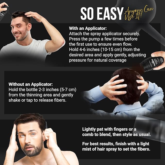 Herbishh Koloret Hair Building Fibers – Dark Brown Powder for Men & Women, Instant Bald Spot Cover-Up & Scalp Concealer – Sweat-Proof & Water-Resistant Fibers for Thinning Hair, 12g (Pack of 2)